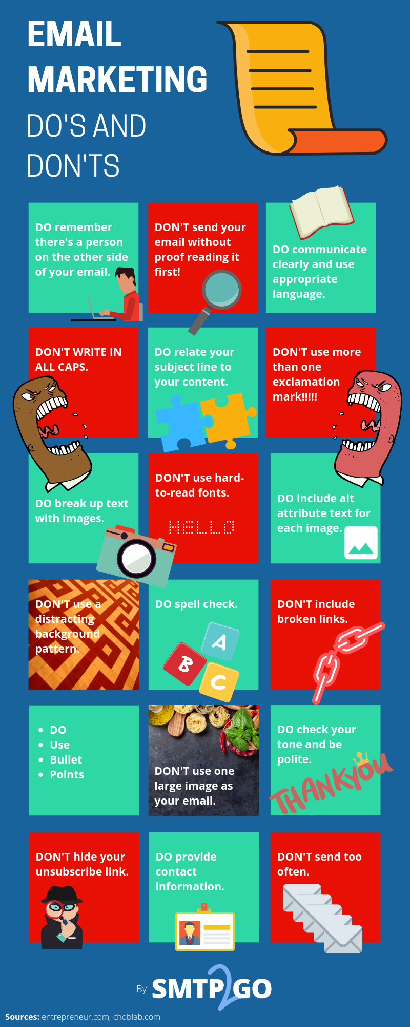 Infographic: Email marketing, do's and don'ts.