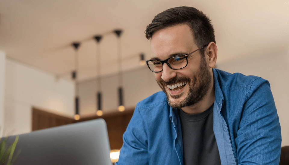 Man working at laptop