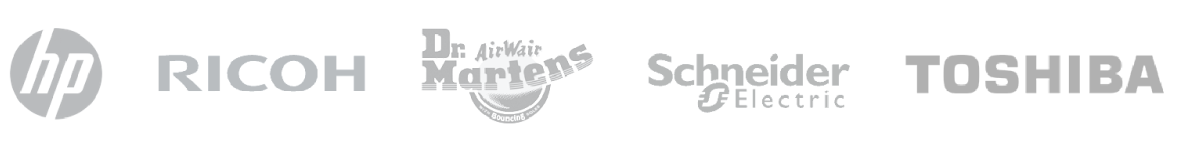 Hewlett Packard, Ricoh, Dr. Martens, Schneider Electric, Toshiba