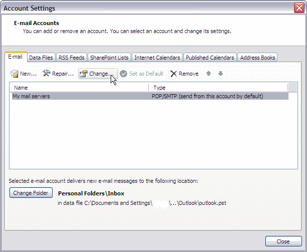 @me email settings for outlook 2016