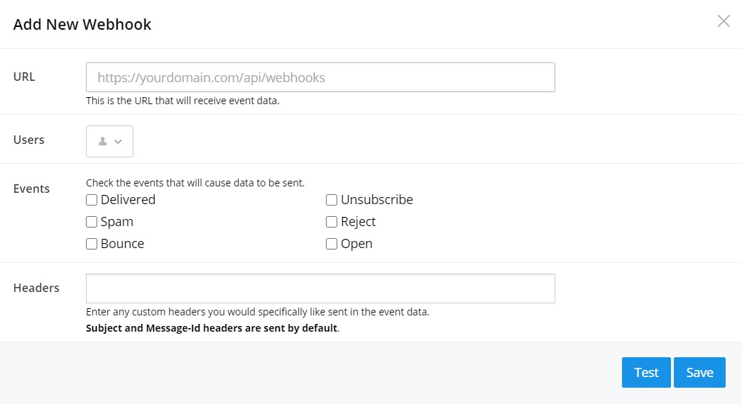 Webhook Settings