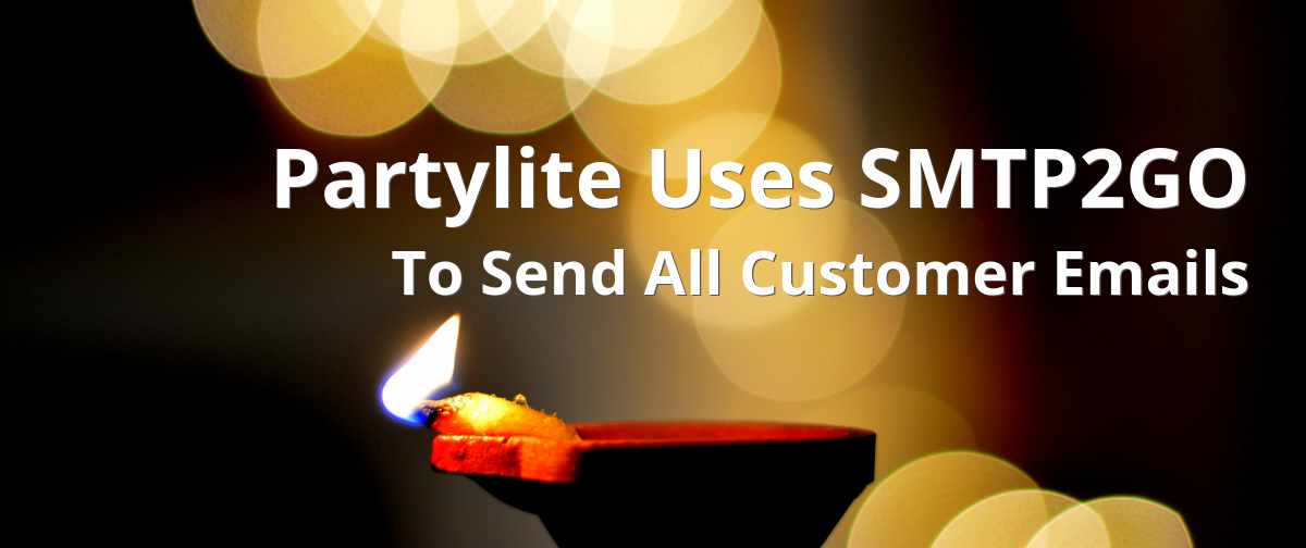 featured image partylite uses smtp2go to send all customer emails with a bokeh candle background