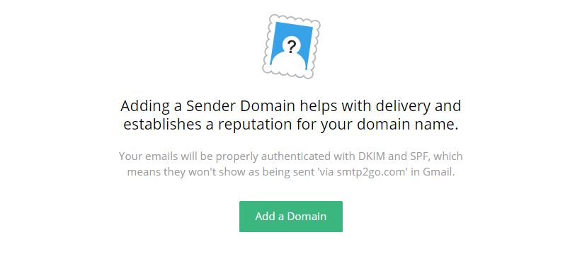 sender domains page smtp2go