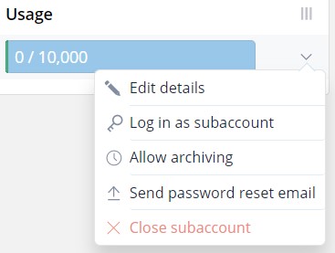 Subaccount options