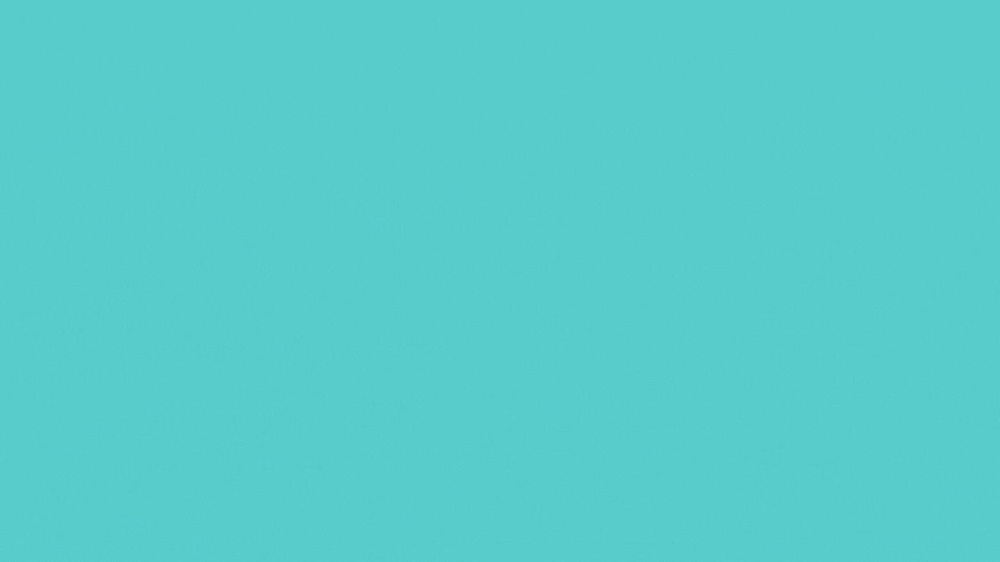 GIF of an aqua coloured background with two laptops. An email flies from one to the other in the shape of an arrow. 