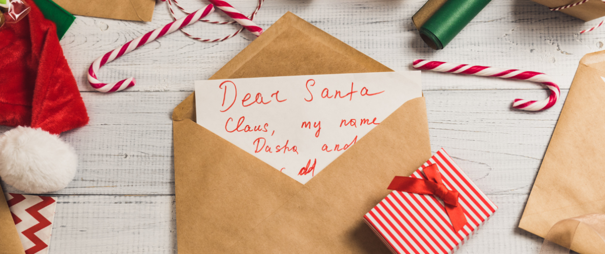 Santa letter in an envelope