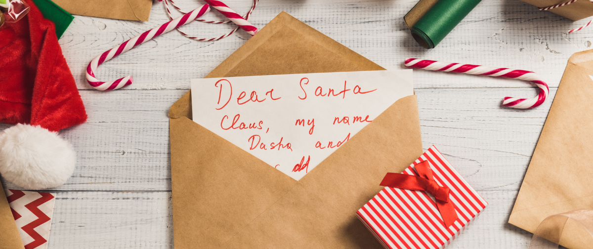 Santa letter in an envelope